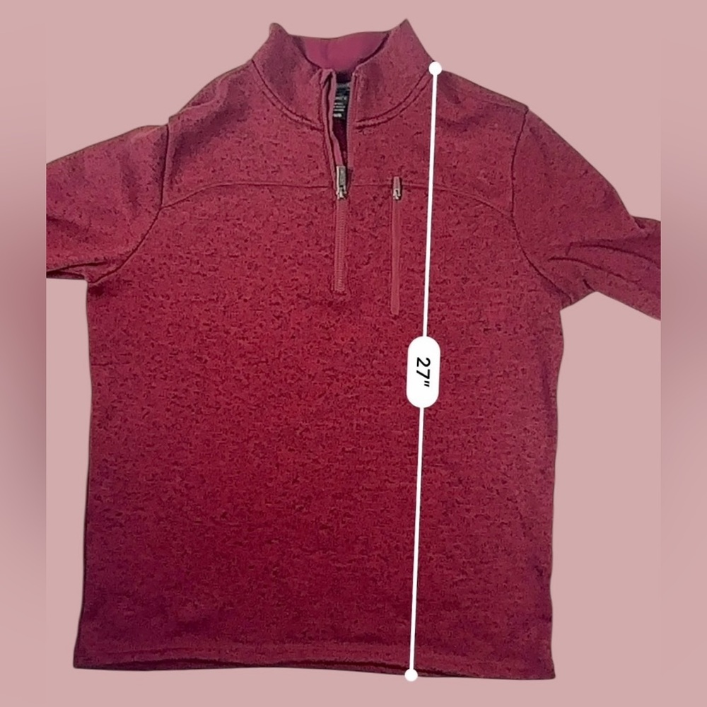 Jockey Mens Medium Red Quarter-Zip Pullover Fleece Sweater Casual Outdoor - Picture 12 of 15